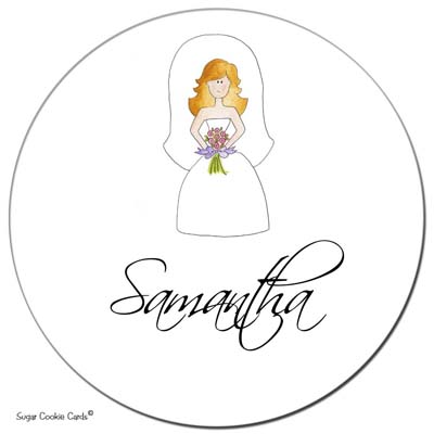 Sugar Cookie Gift Stickers - New Bride 2 Sugar Cookie Gift Stickers - New Bride 2
